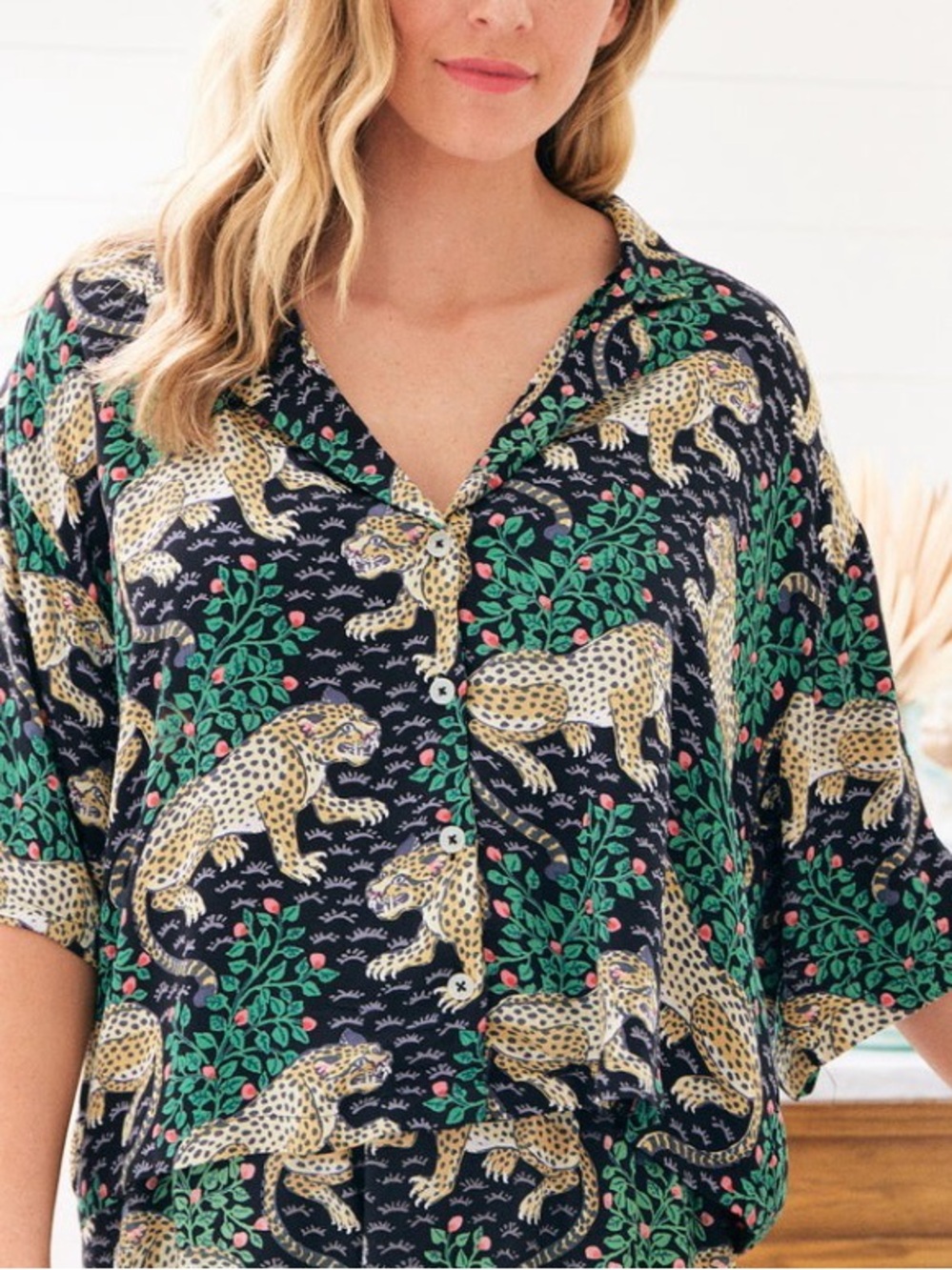 “Printfresh Bagheera Ink Eco Satin Sweet Dreams Leopard Top XL